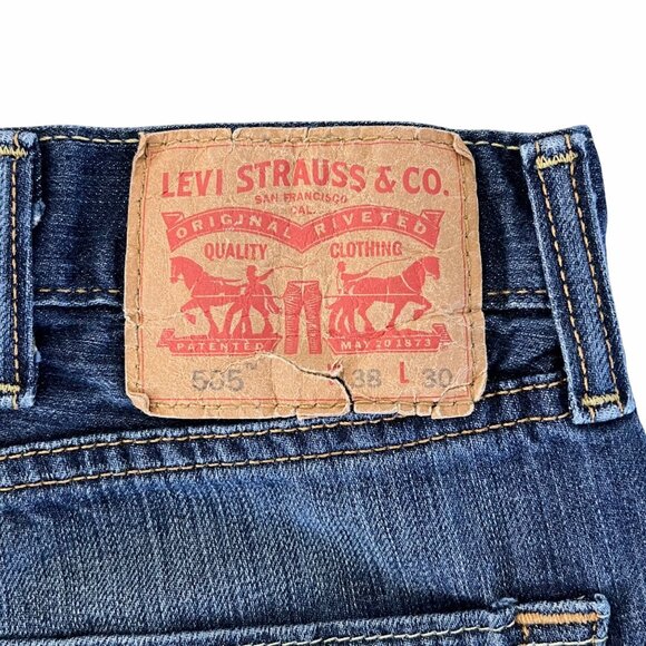 Levis 505 Mens Straight Fit Blue Jeans Size 38x30 Mid-Rise Denim Classic Casual - Picture 5 of 15